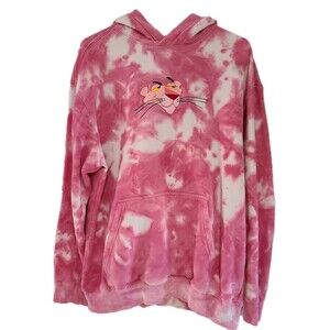 H&M The Pink Panther Tie Dye Women's Relaxed Fit Hoodie Sweatshirt Size Medium